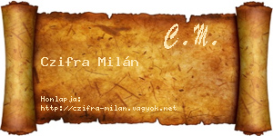 Czifra Milán névjegykártya