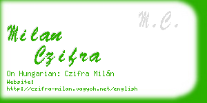 milan czifra business card